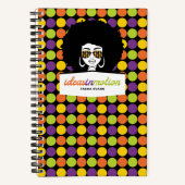 Persoonlijke Afro Retro Stippenprint Notitieboek (Voorkant)