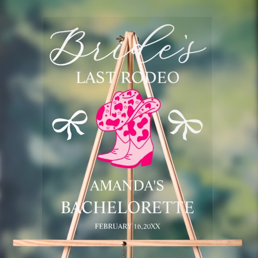 Persoonlijke Afscheidsparty voor de Bruid Acryl Bord (Neutraal)