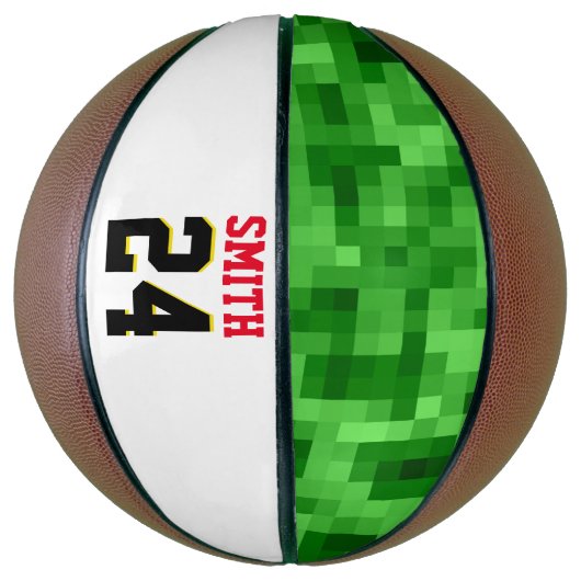 Persoonlijke afspeelplaat Groen rood zwart Basketbal (Verticaal)