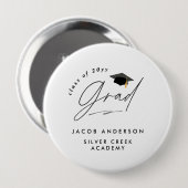 Persoonlijke afstudeerfeest aangepaste naam ronde button 4,0 cm (Voorkant /achterkant)
