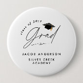 Persoonlijke afstudeerfeest aangepaste naam ronde button 4,0 cm (Voorkant)