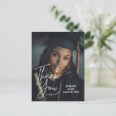 Persoonlijke afstudeerfoto | Informele handgeschre Briefkaart (Staand voorkant)