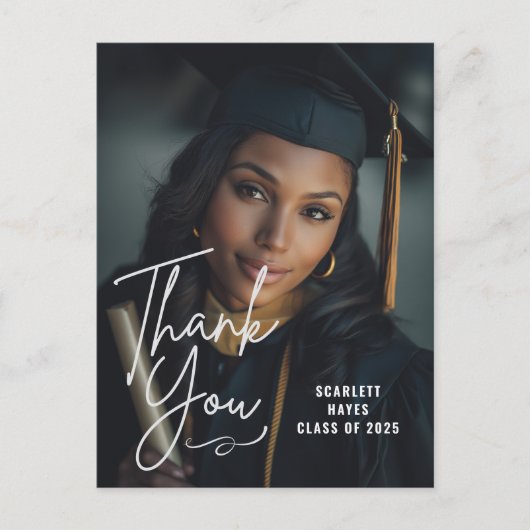 Persoonlijke afstudeerfoto | Informele handgeschre Briefkaart (Voorkant)