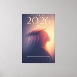 Persoonlijke afstudeerfoto van de klas van 2026 canvas afdruk