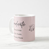 Persoonlijke afstudeermok – Elegante scriptstijl Koffiemok (Voorkant links)