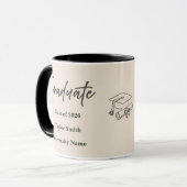 Persoonlijke afstudeermok – Elegante scriptstijl Mok (Voorkant links)