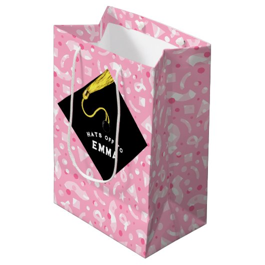 Persoonlijke afstudeertas middelgroot cadeautas (Voorkant Gekanteld)