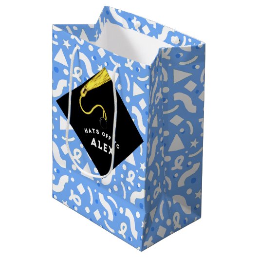 Persoonlijke afstudeertas middelgroot cadeautas (Voorkant Gekanteld)