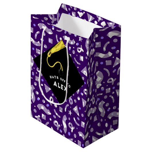 Persoonlijke afstudeertas middelgroot cadeautas (Voorkant Gekanteld)