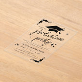 Persoonlijke afstuderen elegante script sterren & acryl uitnodigingen (Laagn)