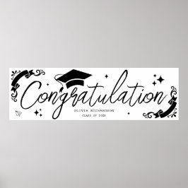 Persoonlijke afstuderen elegante script sterren &  poster
