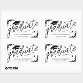 Persoonlijke afstuderen elegante script sterren & rechthoekige sticker (Vel)
