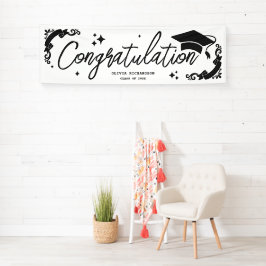 Persoonlijke afstuderen elegante script sterren & spandoek