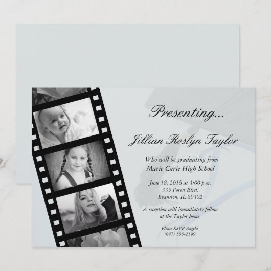 persoonlijke afstuderen filmstrip kaart (Voorkant / Achterkant)