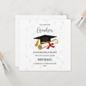 Persoonlijke afstuderen kleinkind kaart (Voorkant / Achterkant in situ)