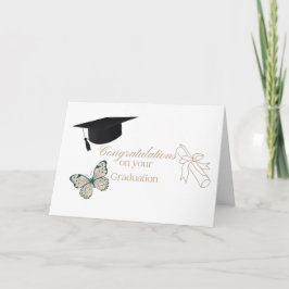 Persoonlijke Afstuderen met Vlinders en Hoed Kaart