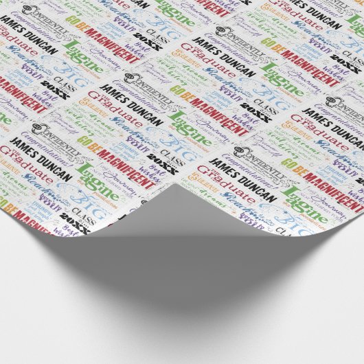 Persoonlijke Afstuderen Word Art Cadeaupapier (Hoek)