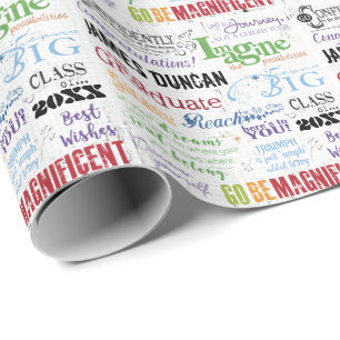 Persoonlijke Afstuderen Word Art Cadeaupapier