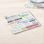 Persoonlijke Afstuderen Word Art Kartonnen Onderzetters (Schuin)