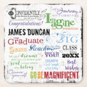 Persoonlijke Afstuderen Word Art Kartonnen Onderzetters (Voorkant)