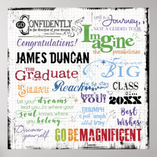 Persoonlijke Afstuderen Word Art Poster