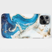 Persoonlijke agaat handgeschreven naam trendy mode iPhone hoesje (Achterkant horizontaal)