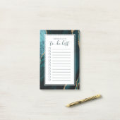 Persoonlijke Agate Geode Teal Blauwe Gouden Takenl Post-it® Notes (Op bureau)