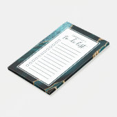 Persoonlijke Agate Geode Teal Blauwe Gouden Takenl Post-it® Notes (Schuin)