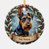 Persoonlijke Airedale Terrier Kerstmis Keramisch Ornament (Voorkant)