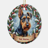 Persoonlijke Airedale Terrier Kerstmis Keramisch Ornament (Links)