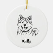 Persoonlijke Akita-hond Kerstmis Keramisch Ornament (Voorkant)