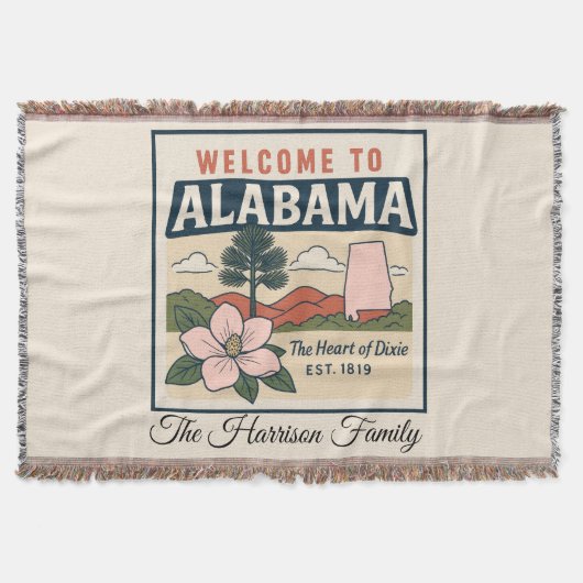 Persoonlijke Alabama Worpdeken Deken (Voorkant)