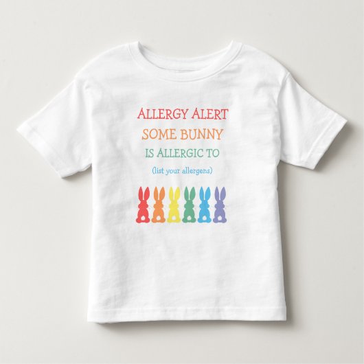 Persoonlijke alarmfase voor voedselallergie kinder shirts (Voorkant)
