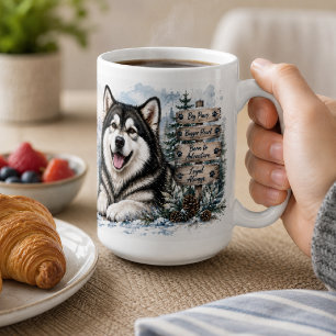 Persoonlijke Alaskaanse Malamute Winter Berg Hond Koffiemok