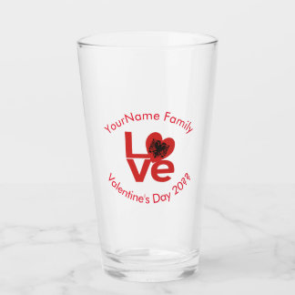 Persoonlijke Albanese Rode LOVE Vlag Glas