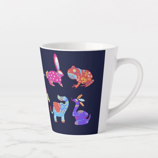 Persoonlijke Alebrije Mexicaanse Dieren Volkskunst Latte Mok (Rechts)