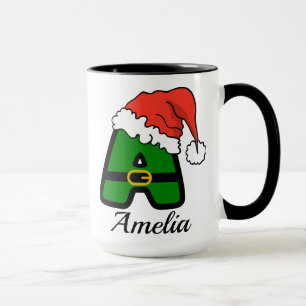 Persoonlijke alfabet 'A' kerst koffiemok Mok