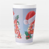 Persoonlijke alfabet 'A' Kerst  Latte Mok (Voorkant)