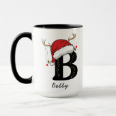 Persoonlijke alfabet 'B' Kerstmug Mok (Links)