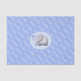 Persoonlijke Algehele Naam Cute Elephant Nursery Tissuepapier