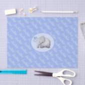 Persoonlijke Algehele Naam Cute Elephant Nursery Tissuepapier (Craft)