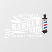 Persoonlijke Algemene Kapper Winkelpaal Zakelijk  Raamsticker (Vel)