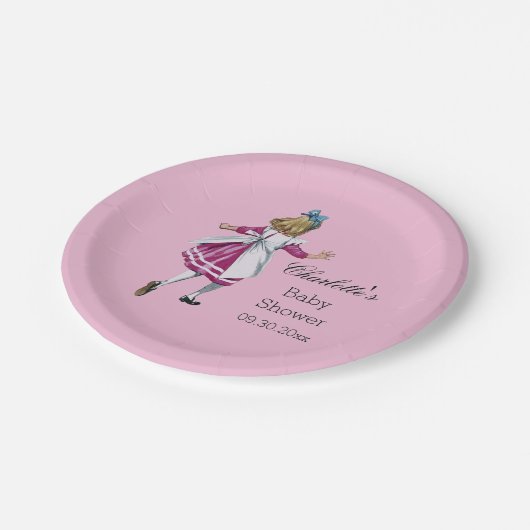 Persoonlijke Alice in het Baby shower Wonderland Papieren Bordje (Gekanteld)