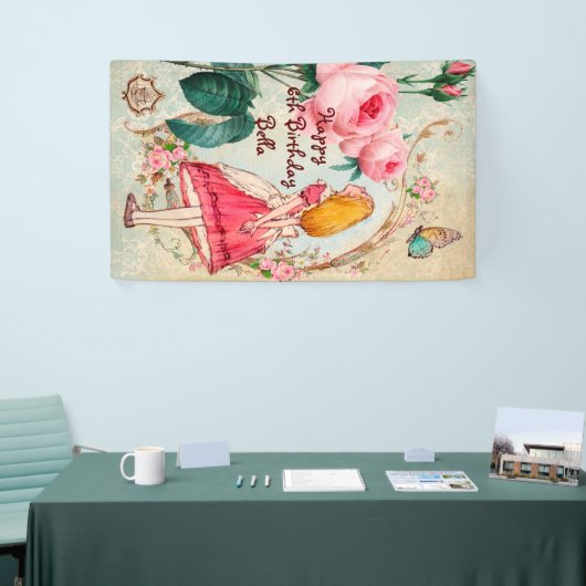 Persoonlijke Alice in Wonderland Birthday Spandoek (Beurs)