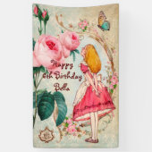 Persoonlijke Alice in Wonderland Birthday Spandoek (Verticaal)