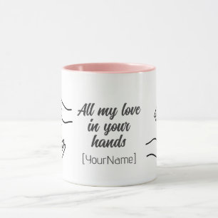 Persoonlijke 'All My Love Hands Heart'-mok Mok