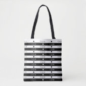Persoonlijke All Over Print Strepen Boodschappenta Tote Bag (Voorkant)