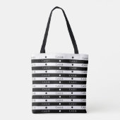 Persoonlijke All Over Print Strepen Boodschappenta Tote Bag (Achterkant)