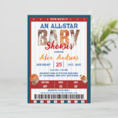 Persoonlijke All Star Baby shower uitnodiging (Staand voorkant)