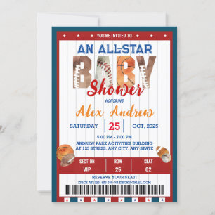 Persoonlijke All Star Baby shower uitnodiging